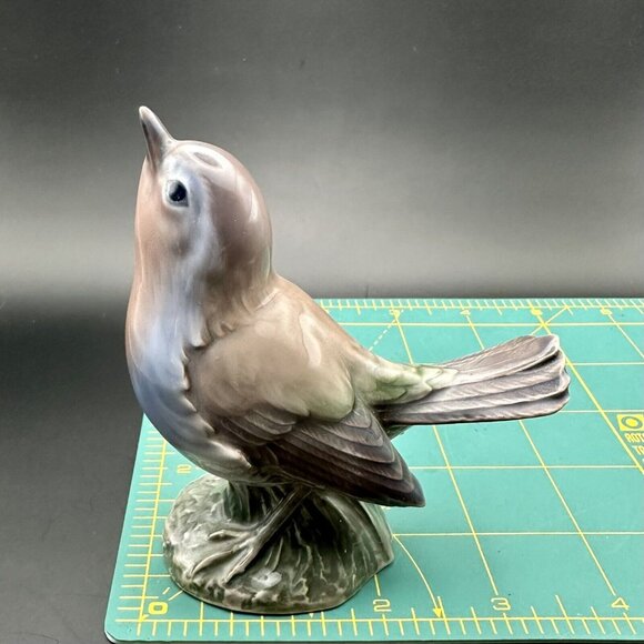 Robin Bird On Branch Dahl Jensen Copenhagen Porcelain Sculpture Figure NR. 1280 - Picture 11 of 16